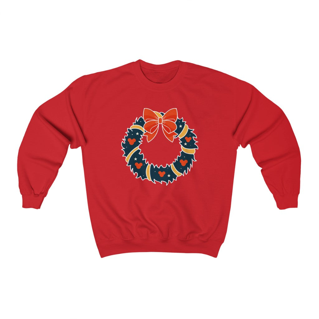 Magical Mouse Christmas Wreath Crewneck Sweatshirt