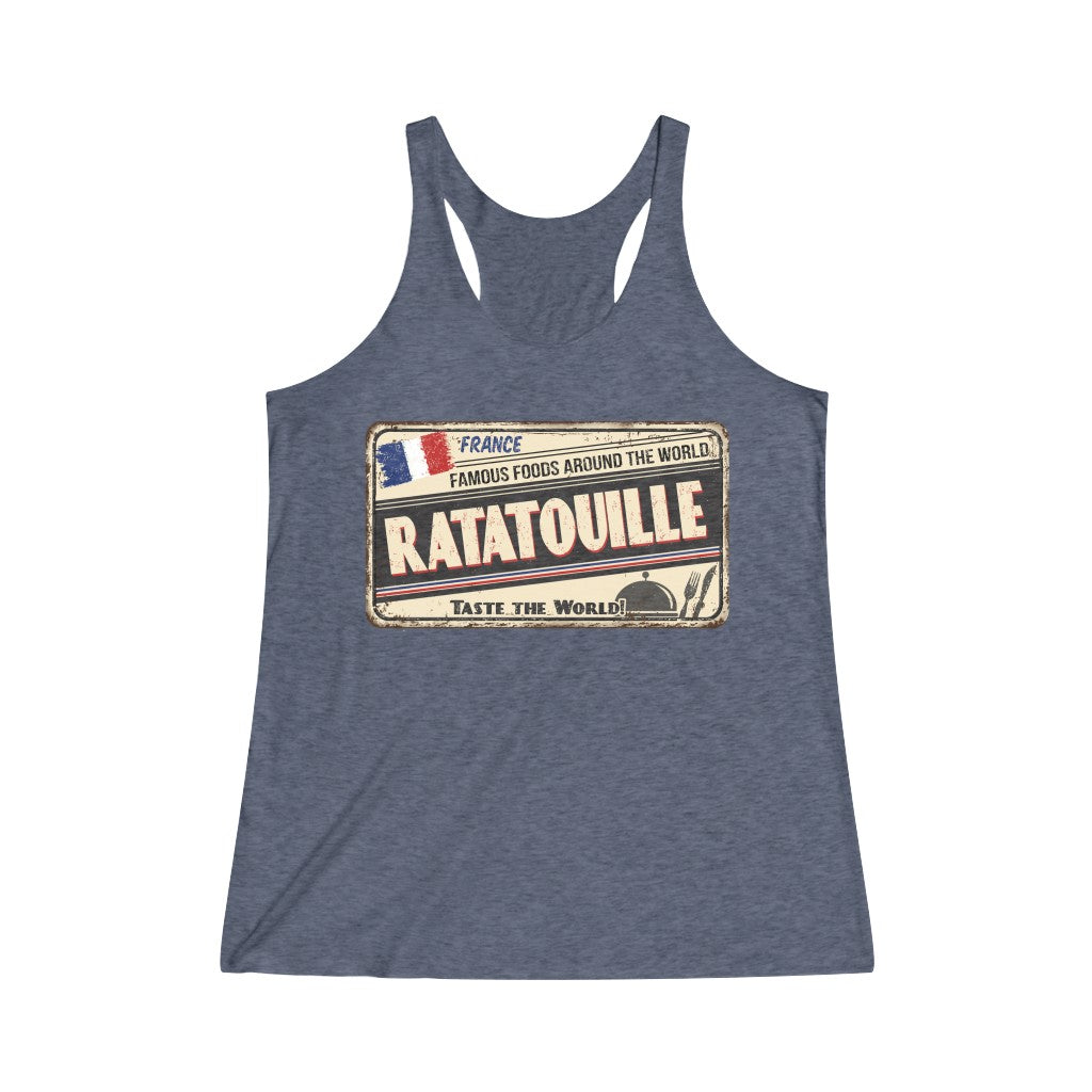 Taste the World: Ratatouille Women's Tri-Blend Racerback Tank Top - The Bold Designer