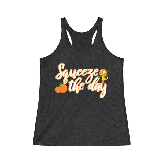 Squeeze the day Orange Bird Flower and Garden Festival Tri-Blend Racerback Tank - The Bold Designer