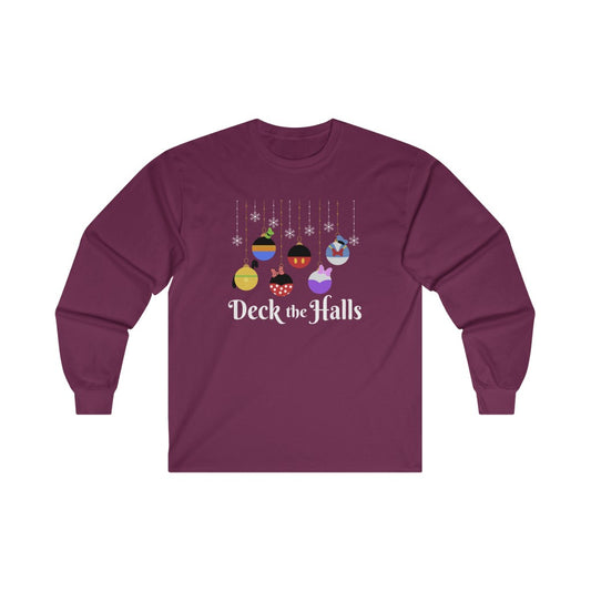 Deck the Halls Magical Characters Edition Christmas Long Sleeve Tee - The Bold Designer