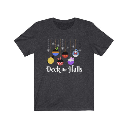 Deck The Halls Disney Christmas Shirt, Dark Grey Heather