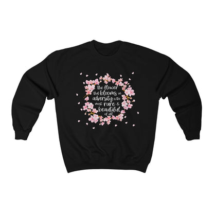 The flower that blooms in adversity, is the most rare & beautiful of all Mulan  Heavy Blend™ Crewneck Sweatshirt 