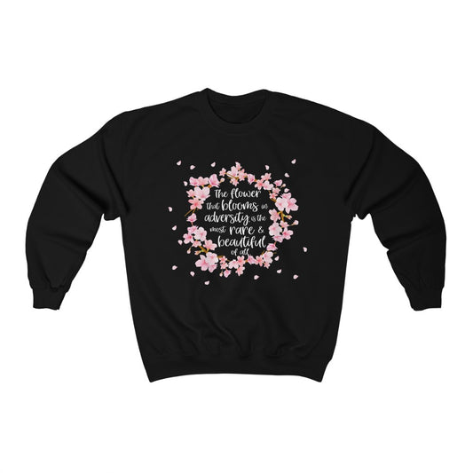 The flower that blooms in adversity, is the most rare & beautiful of all Mulan  Heavy Blend™ Crewneck Sweatshirt - The Bold Designer
