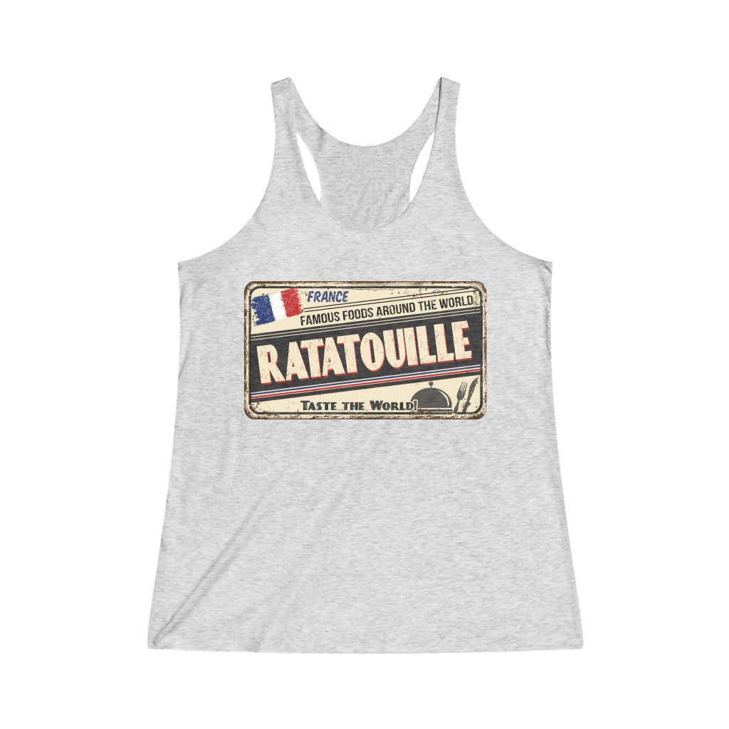 Taste the World: Ratatouille Women's Tri-Blend Racerback Tank Top - The Bold Designer
