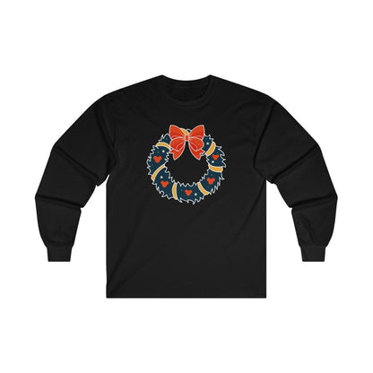 Magical Mouse Christmas Wreath Long Sleeve Tee 