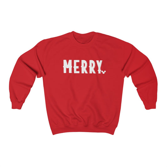 WHITE MERRY Christmas Crewneck Sweatshirt - The Bold Designer