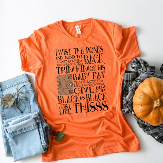 Twist the Bones and bend the back Hocus Pocus Spell Book Shirt - The Bold Designer