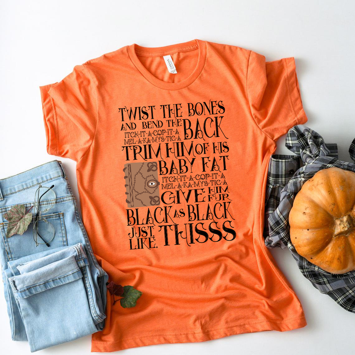 Twist the Bones and bend the back Hocus Pocus Spell Book Shirt