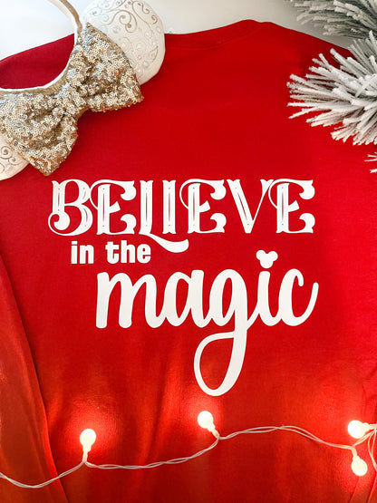 Mickey Snowflake - Believe in the Magic Crewneck Sweatshirt - The Bold Designer