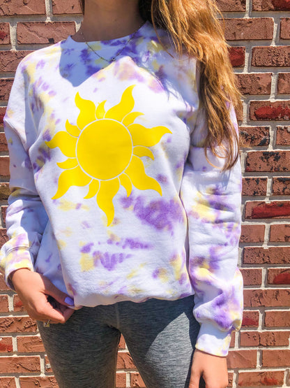 Tangled Sun Tie Dye Heavy Blend Crewneck Sweatshirt 