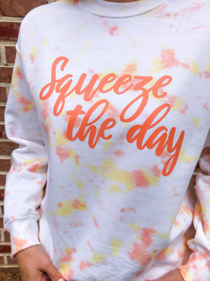 Squeeze the Day Tie Dye Heavy Blend Crewneck Sweatshirt 