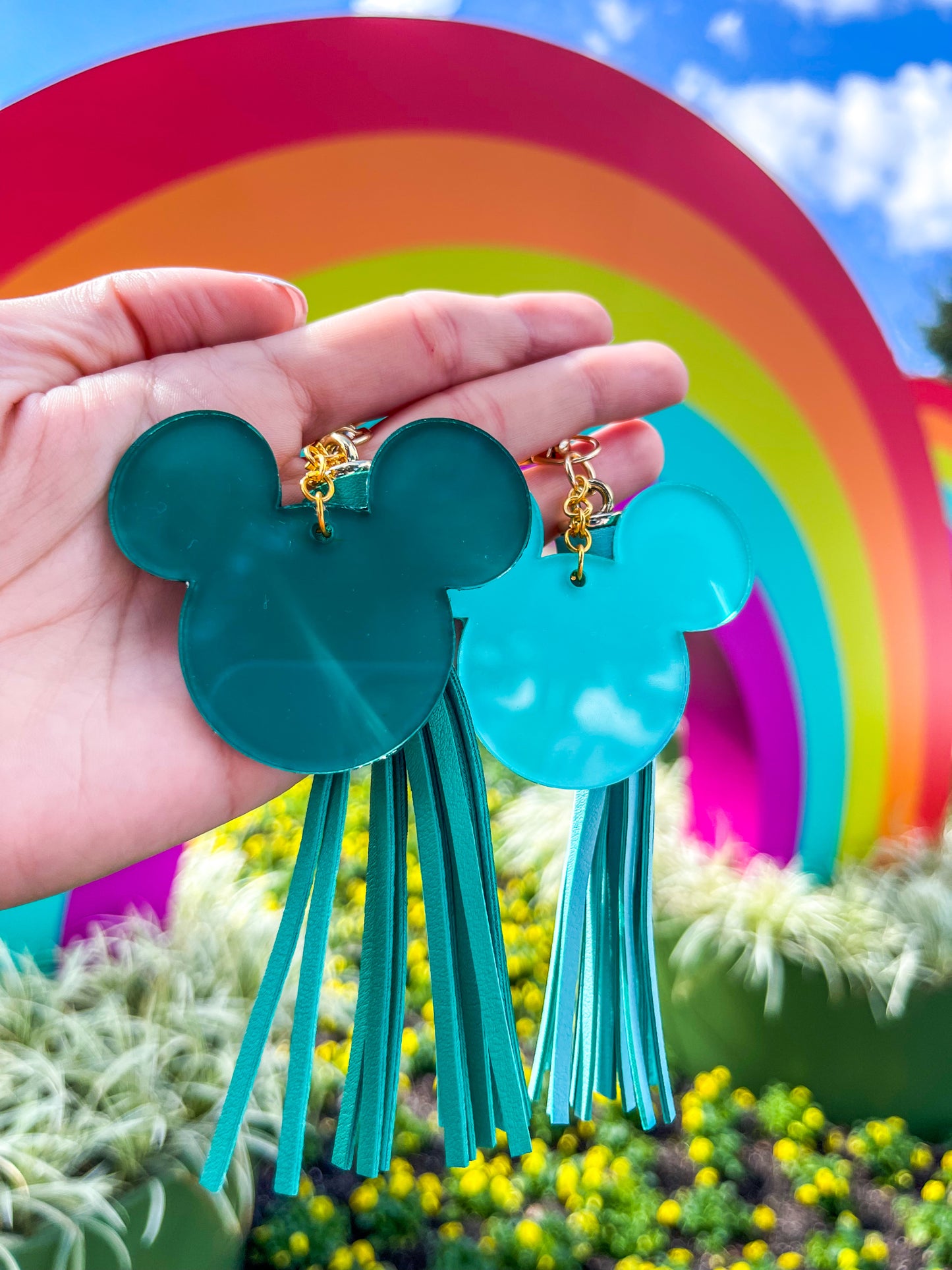 Mickey Shape Acrylic Keychain - Solid Colors