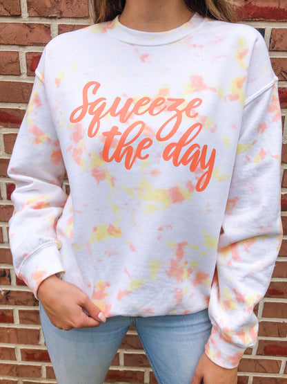 Squeeze the Day Tie Dye Heavy Blend Crewneck Sweatshirt 