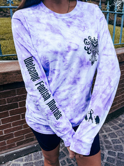 Welcome Foolish Mortals - 999 Haunts Tie Dye Long Sleeve - The Bold Designer