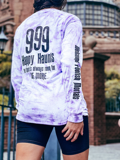Welcome Foolish Mortals - 999 Haunts Tie Dye Long Sleeve - The Bold Designer