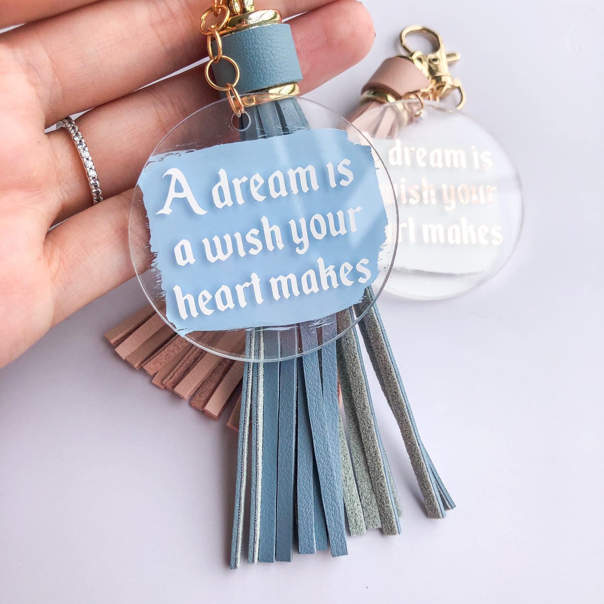 A dream is a wish your heart makes Hand Painted Acrylic Keychain - The Bold Designer