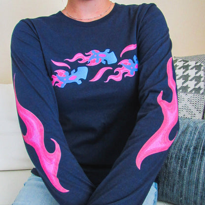 Pink Flame Bruni Long Sleeve Shirt 