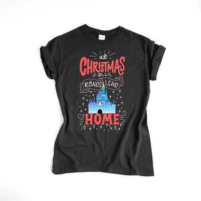 At Christmas all roads lead Home Magic Kingdom Shirt - The Bold Designer