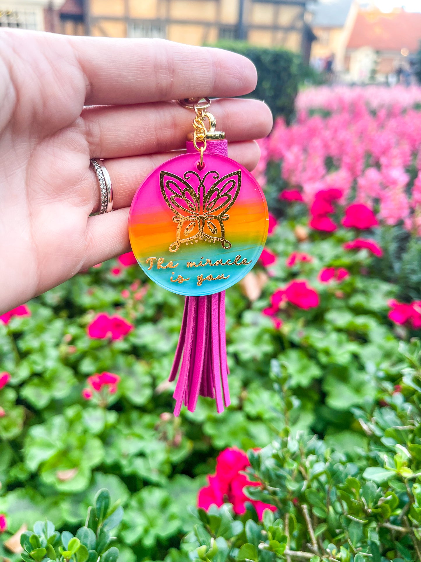 The Miracle is you Encanto Mirabel Hand Painted Acrylic Keychain