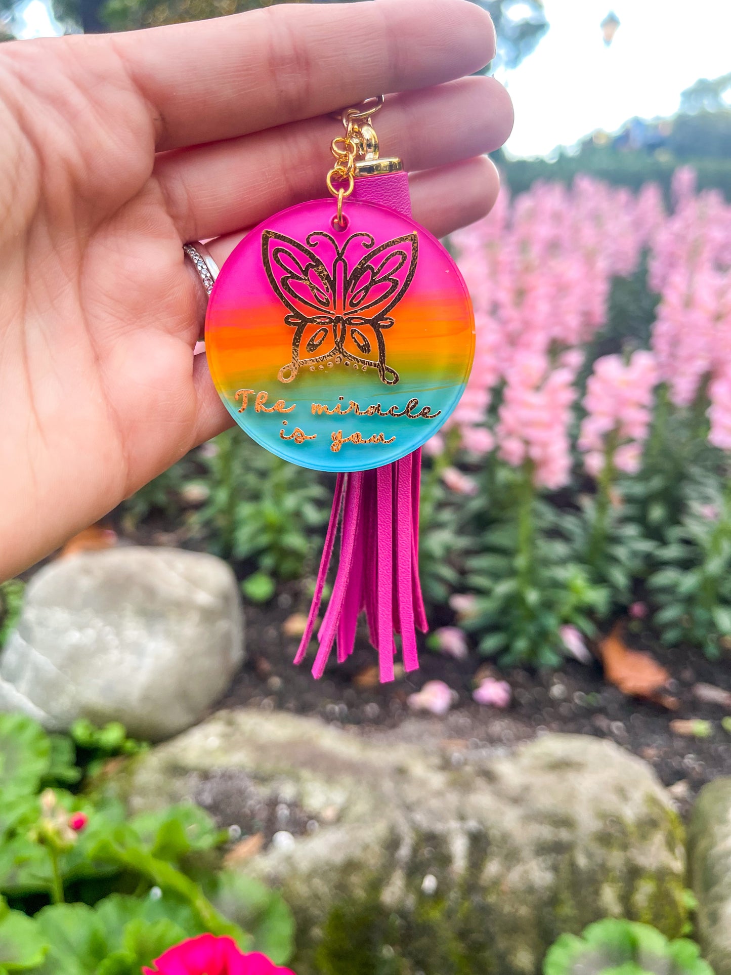 The Miracle is you Encanto Mirabel Hand Painted Acrylic Keychain