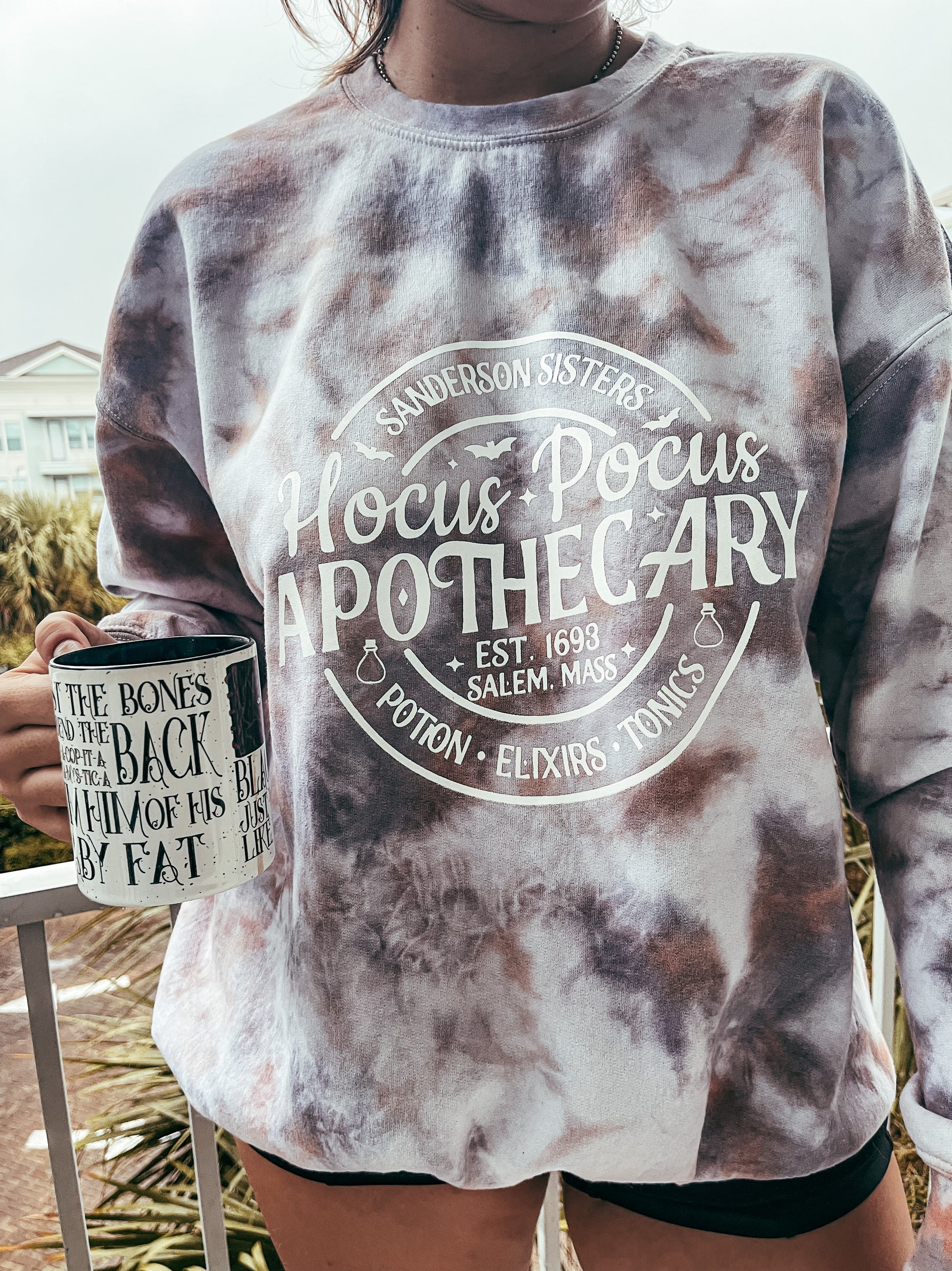 Hocus Pocus Sanderson Sisters Tie Dye Heavy Blend Crewneck Sweatshirt - The Bold Designer