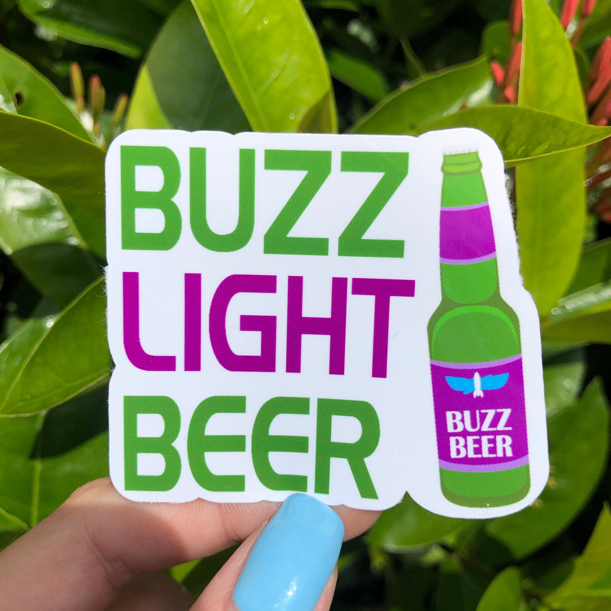 Buzz Light Beer Sticker - The Bold Designer
