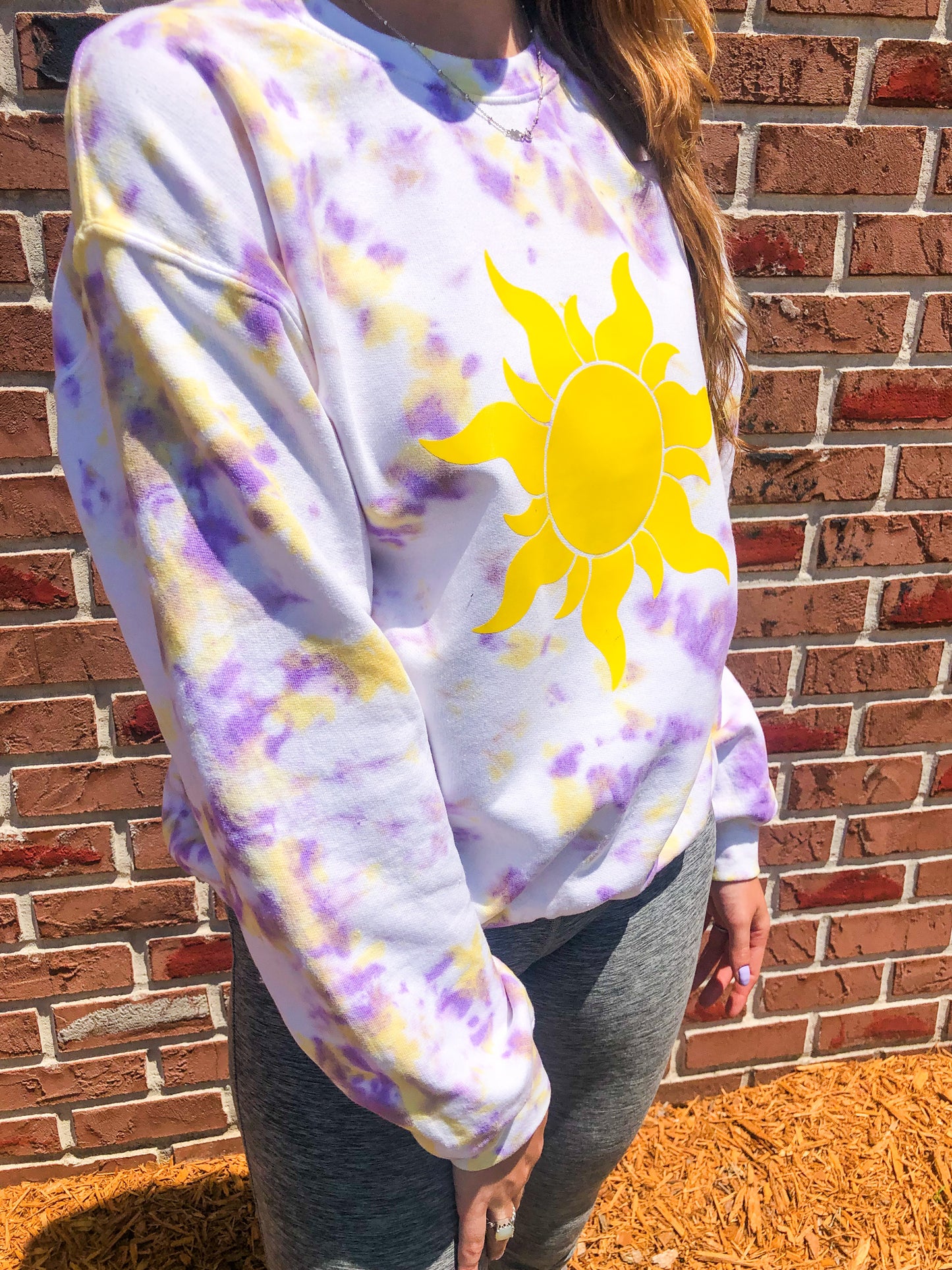 Tangled Sun Tie Dye Heavy Blend Crewneck Sweatshirt - The Bold Designer