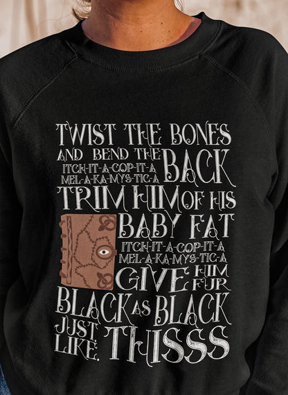 Twist the Bones and bend the back Hocus Pocus Spell Book Heavy Blend Crewneck Sweatshirt 