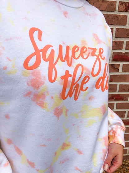 Squeeze the Day Tie Dye Heavy Blend Crewneck Sweatshirt 