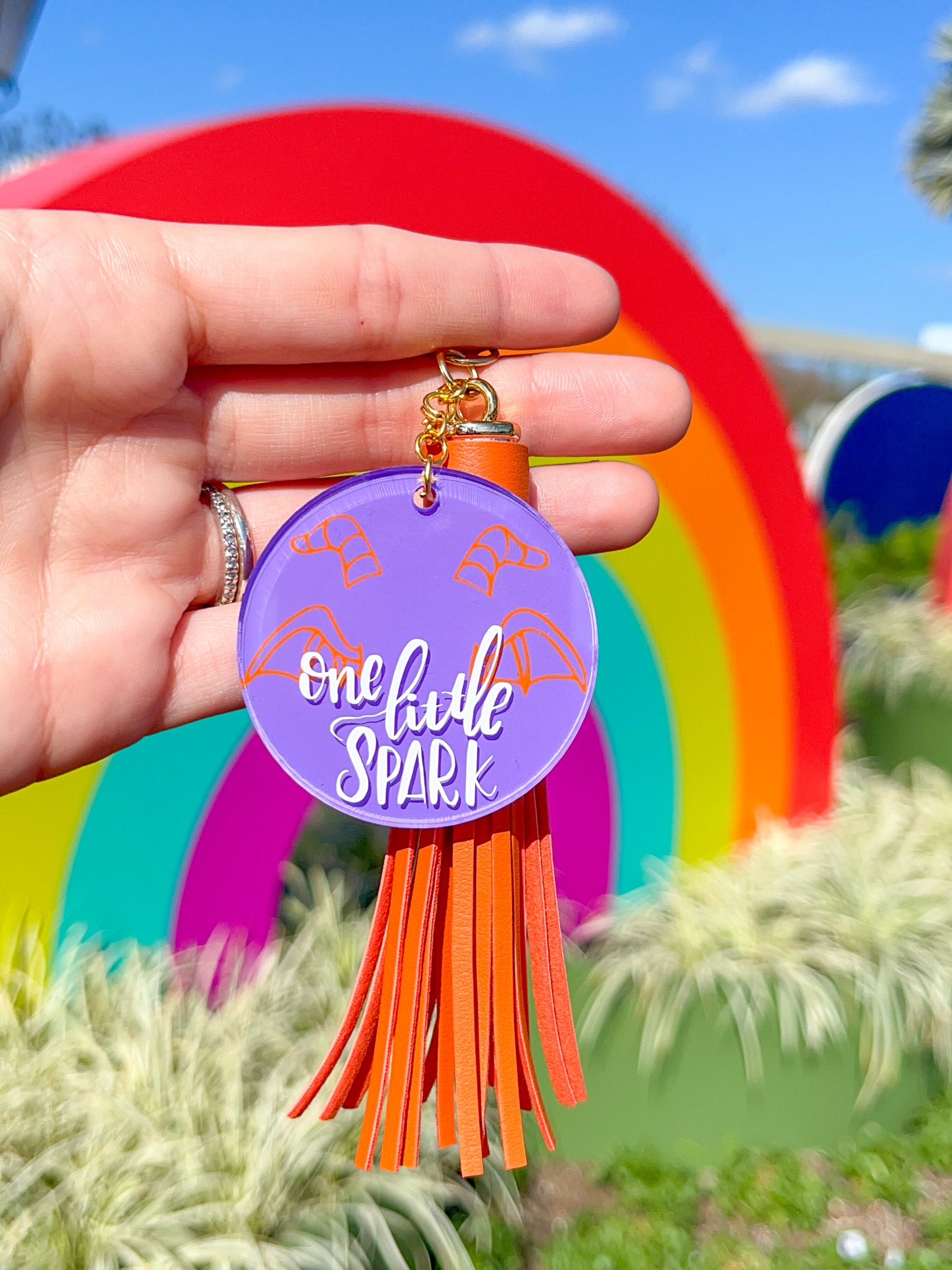 One Little Spark Figment Hand Painted Acrylic Keychain